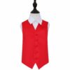 Red Plain Satin Wedding Waistcoat for Boys