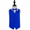 Royal Blue Plain Satin Wedding Waistcoat and Bow Tie Set for Boys