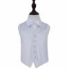 Silver Plain Satin Wedding Waistcoat and Bow Tie Set for Boys