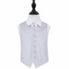 Silver Plain Satin Wedding Waistcoat and Tie Set for Boys