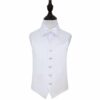 White Plain Satin Wedding Waistcoat and Bow Tie Set for Boys