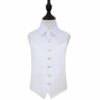 White Plain Satin Wedding Waistcoat and Cravat Set for Boys