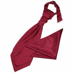 Burgundy Plain Satin Wedding Cravat and Pocket Square Set for Boys Burgundy Plain Satin Wedding Cravat and Pocket Square Set for Boys