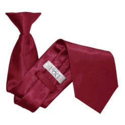 Burgundy Plain Satin Clip On Tie Burgundy Plain Satin Clip On Tie
