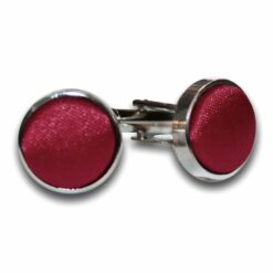 Burgundy Plain Satin Cufflinks
