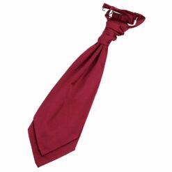 Burgundy Plain Satin Pre-Tied Wedding Cravat Burgundy Plain Satin Pre-Tied Wedding Cravat