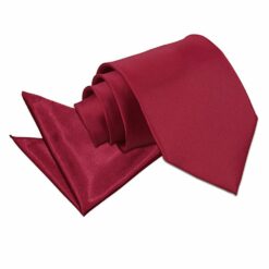 Burgundy Plain Satin Tie and Pocket Square Set Burgundy Plain Satin Tie and Pocket Square Set