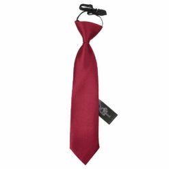 Burgundy Plain Satin Elasticated Tie For Boys Burgundy Plain Satin Elasticated Tie For Boys