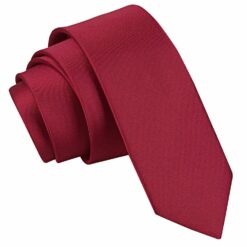 Burgundy Plain Satin Skinny Tie Burgundy Plain Satin Skinny Tie