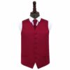 Burgundy Plain Satin Wedding Waistcoat and Cravat Set