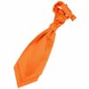 Burnt Orange Plain Satin Pre-Tied Wedding Cravat for Boys