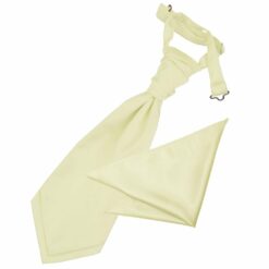 Champagne Plain Satin Wedding Cravat and Pocket Square Set for Boys Champagne Plain Satin Wedding Cravat and Pocket Square Set for Boys