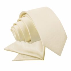Champagne Plain Satin Tie and Pocket Square Set for Boys Champagne Plain Satin Tie and Pocket Square Set for Boys