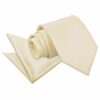 Champagne Plain Satin Tie and Pocket Square Set