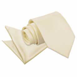 Champagne Plain Satin Tie and Pocket Square Set Champagne Plain Satin Tie and Pocket Square Set