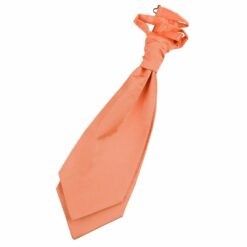 Coral Plain Satin Pre-Tied Wedding Cravat