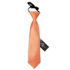Coral Plain Satin Elasticated Tie For Boys Coral Plain Satin Elasticated Tie For Boys