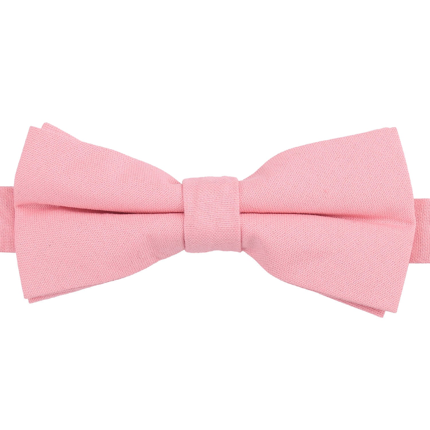 Powder Pink Plain Cotton Pre-Tied Bow Tie