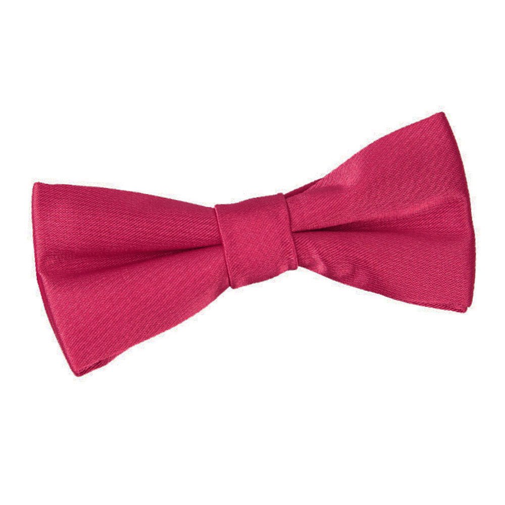 Crimson Red Plain Satin Pre-Tied Bow Tie for Boys