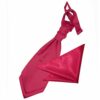 Crimson Red Plain Satin Wedding Cravat and Pocket Square Set for Boys