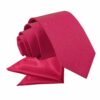 Crimson Red Plain Satin Tie and Pocket Square Set for Boys