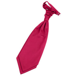 Crimson Red Plain Satin Pre-Tied Wedding Cravat