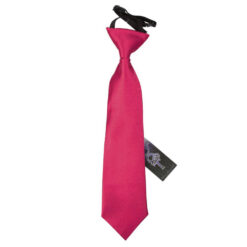 Crimson Red Plain Satin Elasticated Tie For Boys