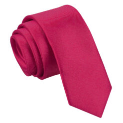 Crimson Red Plain Satin Skinny Tie Crimson Red Plain Satin Skinny Tie