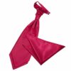 Crimson Red Plain Satin Wedding Cravat and Pocket Square Set