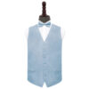 Dusty Blue Plain Satin Wedding Waistcoat and Bow Tie Set