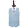 Dusty Blue Plain Satin Wedding Waistcoat and Cravat Set