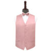 Dusty Pink Plain Satin Wedding Waistcoat and Bow Tie Set