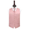 Dusty Pink Plain Satin Wedding Waistcoat and Cravat Set