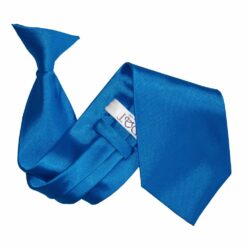 Electric Blue Plain Satin Clip On Tie Electric Blue Plain Satin Clip On Tie