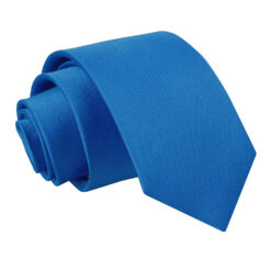 Electric Blue Plain Satin Regular Tie for Boys Electric Blue Plain Satin Regular Tie for Boys