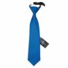 Electric Blue Plain Satin Elasticated Tie For Boys