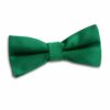 Emerald Green Plain Satin Pre-Tied Bow Tie for Boys