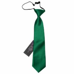 Emerald Green Plain Satin Elasticated Tie For Boys Emerald Green Plain Satin Elasticated Tie For Boys