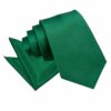 Emerald Green Plain Satin Tie and Pocket Square Set
