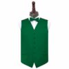 Emerald Green Plain Satin Wedding Waistcoat and Bow Tie Set