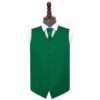 Emerald Green Plain Satin Wedding Waistcoat and Cravat Set