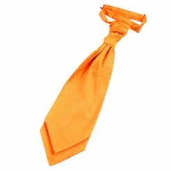 Fluorescent Orange Plain Satin Pre-Tied Wedding Cravat