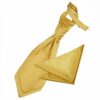 Gold Plain Satin Wedding Cravat and Pocket Square Set for Boys