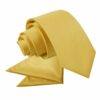 Gold Plain Satin Tie and Pocket Square Set for Boys