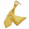 Gold Plain Satin Wedding Cravat and Pocket Square Set