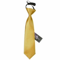 Gold Plain Satin Elasticated Tie For Boys Gold Plain Satin Elasticated Tie For Boys