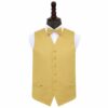 Gold Plain Satin Wedding Waistcoat and Bow Tie Set