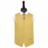 Gold Plain Satin Wedding Waistcoat and Cravat Set