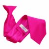 Hot Pink Plain Satin Clip On Tie