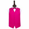 Hot Pink Plain Satin Wedding Waistcoat and Bow Tie Set